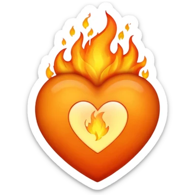 Fire heart  sticker
