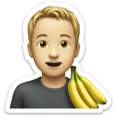Un enfant qui mange une banane  sticker