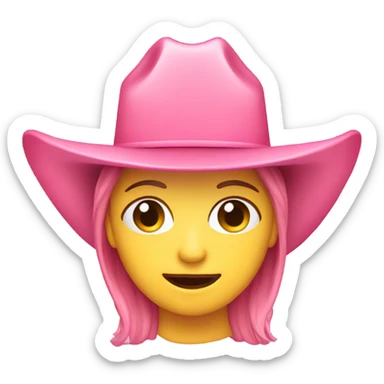 Pink cowgirl hat sticker