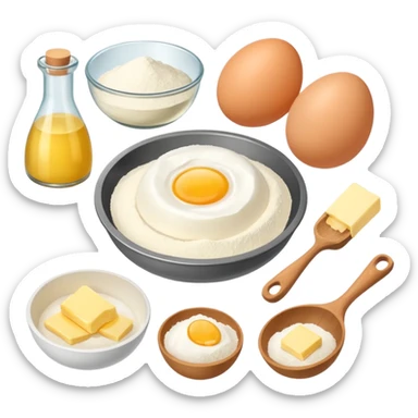 baking ingredients before preparation sticker