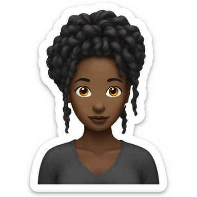 black girl with locs sticker