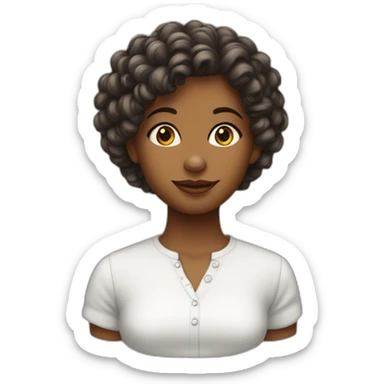 fille metisse cheveux bouclés en pleure sticker