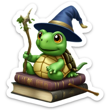 turtle wizard wisdom in the woods  sticker