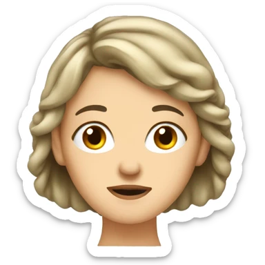 thinking european caucasian women sticker