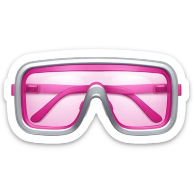 square protective glasses with bright pink lenses, industrial safety eyewear sticker