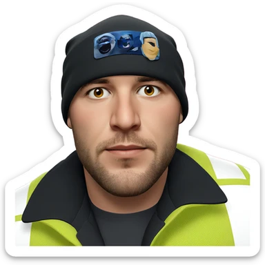 realistic male portrait with beard sticker