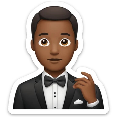 Black guy with bow tie  sticker
