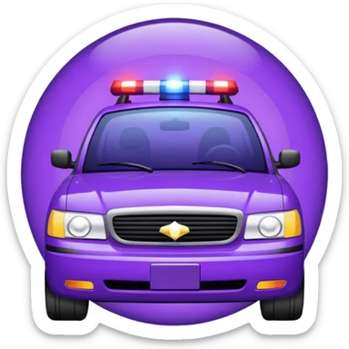 glitter purple police car light sticker