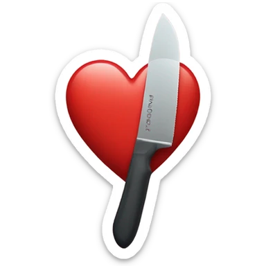 Heart with a knife sticker
