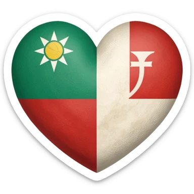 🇧🇬 and 🇬🇷 combined heart sticker