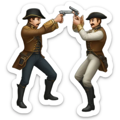 duel-with-pistols-in-russian-empire-between-two-men sticker