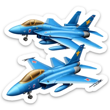 Animated Fighter-jet and fighter-bomber emojis with the top 10 most used expressions sticker