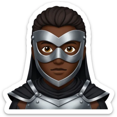 Black Masker person with shield  sticker
