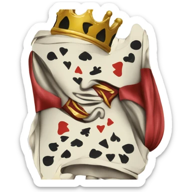 deck of cards, king card showing sticker