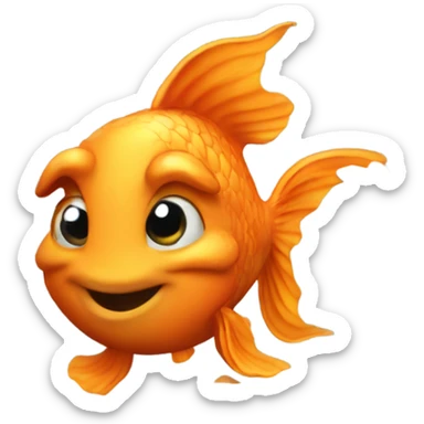 A goldfish climbing an oak tree in winter  sticker