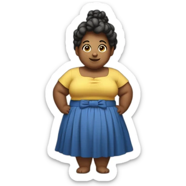 full body plump beauty-in-a-skirt bows with his back to the viewer sticker