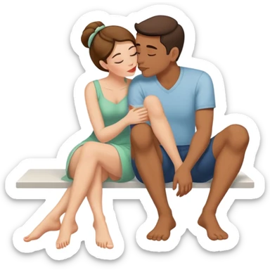 Husband kiss wife feet  sticker