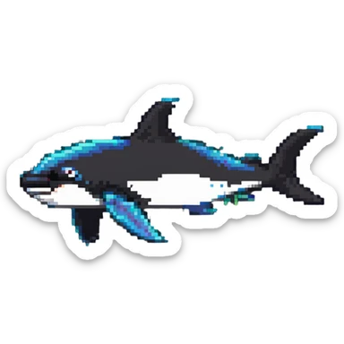 orca pixel art sticker