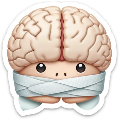 brain organ wrapped in bandages sticker