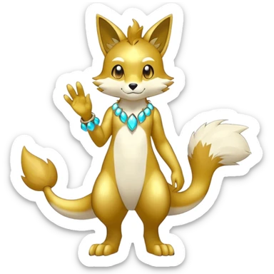 Shiny Cool Anthro Sona Fakemon Full Body sticker