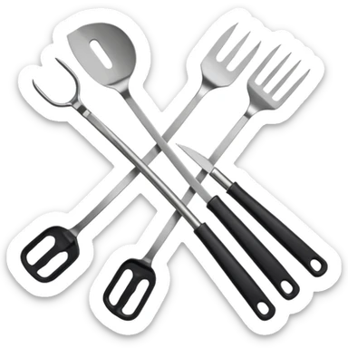 BBQ Tools with Black Plastic Handles sticker