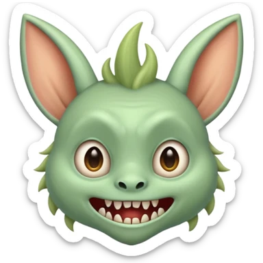 LABUBU, a small monster with high, pointed ears and serrated teeth. sticker