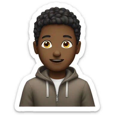 Boy telling someone something (skin color white) sticker