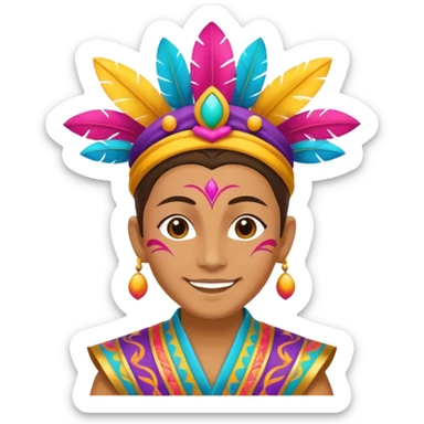 Uma pessoa zen  de carnaval fantasiado sticker
