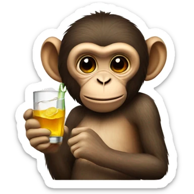 monkey drinking tequila sticker