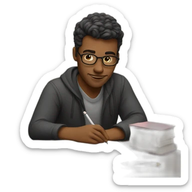 writer writing book sticker