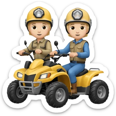 Can you make 2 blonde boys kids riding four wheelers sticker