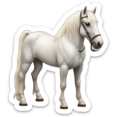 Cheval mangeant un pied sticker