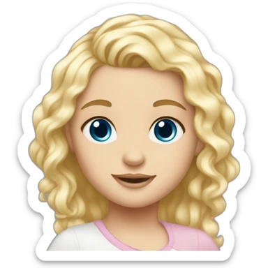 blonde haired blue eyed baby girl elena sticker
