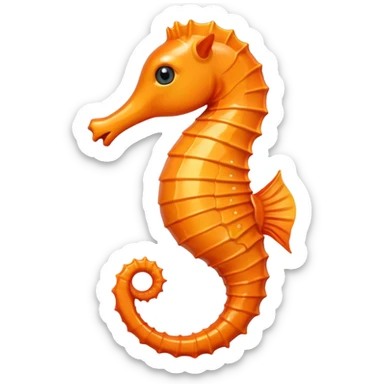 Orange seahorse sticker