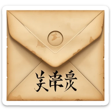 An ancient Japanese envelope sticker