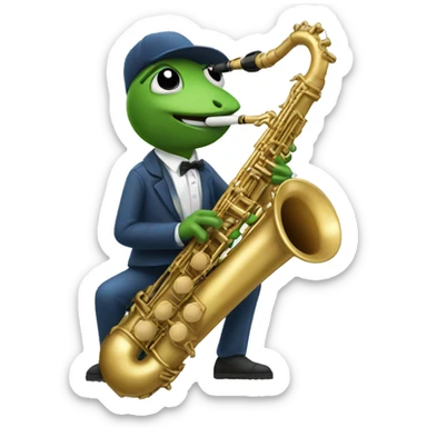 Cricket playing the saxophone  sticker