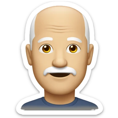 Old bald man with a white goatee sticker