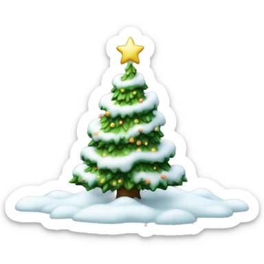 Aesthetic Christmas tree with snow on it sticker