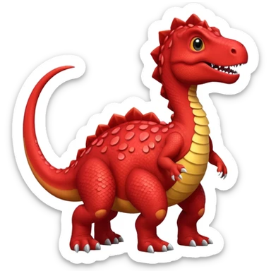 Red dinosaur with bows sticker