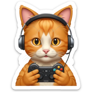Gamer cat emoji  sticker