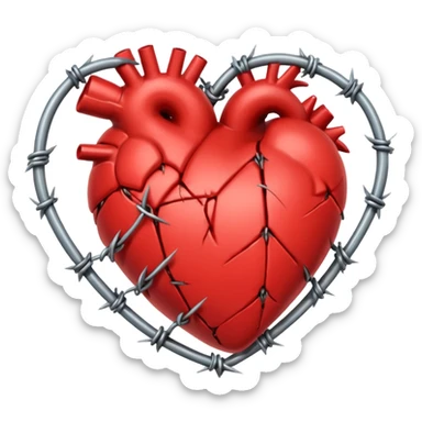 A heart with Barbwire sticker