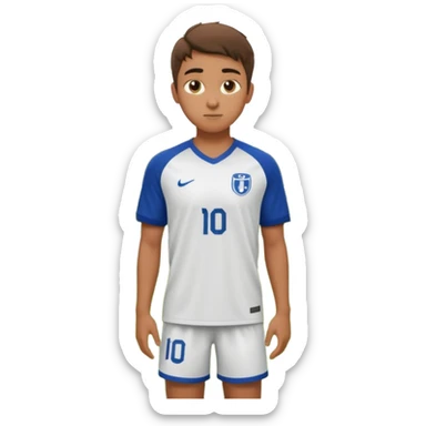 Undergraduate soccer player on college field, focused look, campus stadium lights, cinematic, realistic sticker