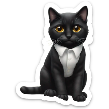 black cat snorting flour with pablo eacobar behind him sticker