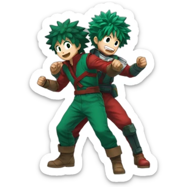 deku et shoto s'embrassent sticker