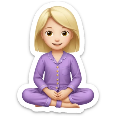 girl kid wearing pyjama sitting sticker
