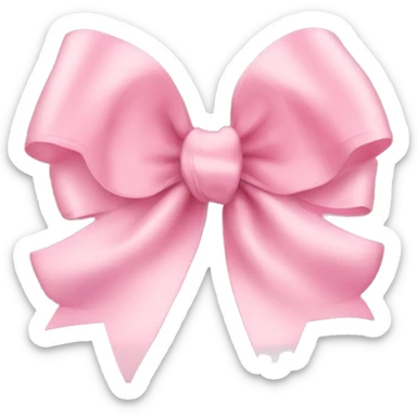 light pink ribbon bow sticker
