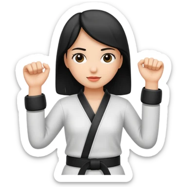 black belt in girl hand sticker