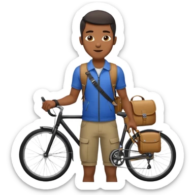 Urban Bike Courier black man  sticker