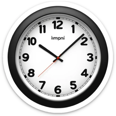 wall clock showing 10 am sticker