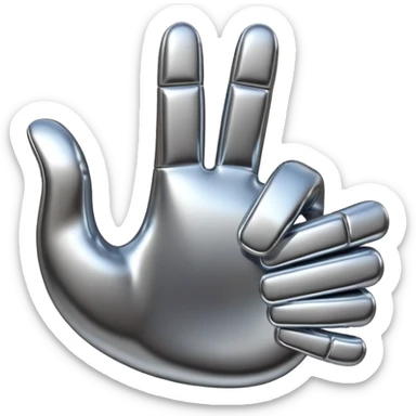 Letter A with 4 fingers down and the thumb up sticker